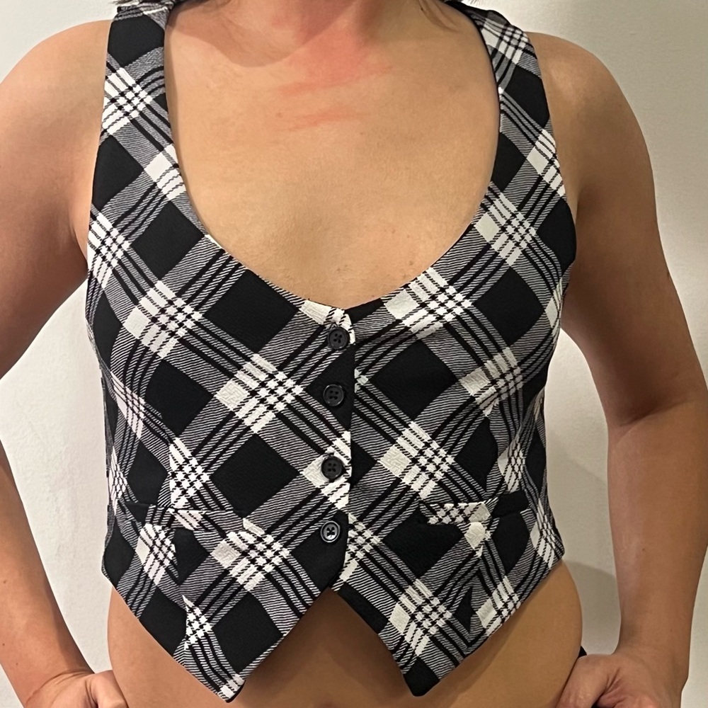 Missoni for Target Black and White Plaid Blouse